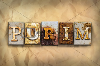 Purim Concept Rusted Metal Type