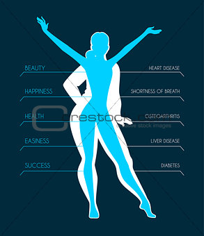 Be fit, woman silhouette images