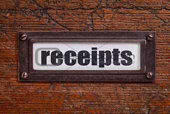 receipts - file cabinet label