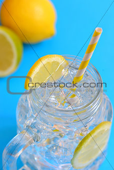 water with lemons