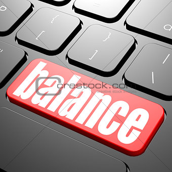 Keyboard with balance text