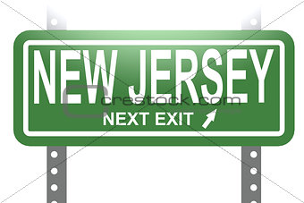 New Jersey green sign board isolated