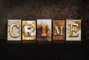 Crime Letterpress Concept on Dark Background
