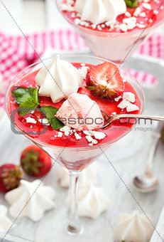 Delicious creamy strawberry mousse