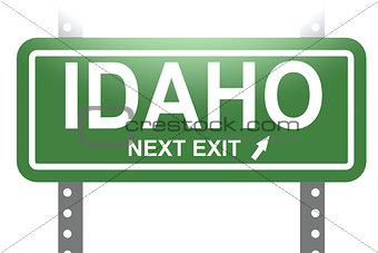 Idaho green sign board isolated 