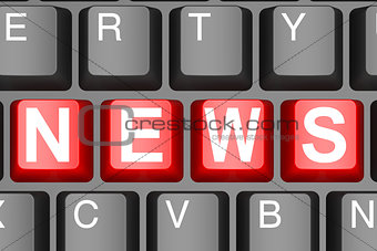 News button on modern computer keyboard