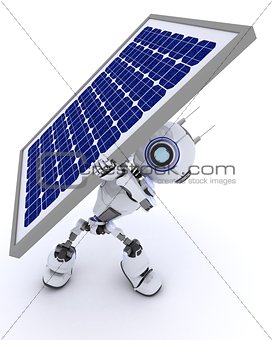 Robot with a solar panel