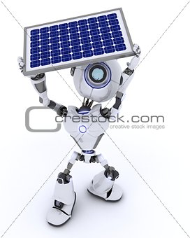 Robot with a solar panel