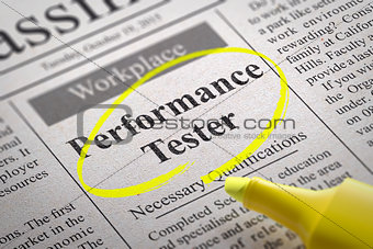 Performance Tester Jobs in Newspaper.
