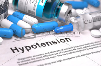 Diagnosis - Hypotension. Medical Concept. 3D Render.