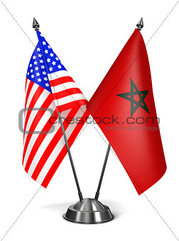 USA and Morocco - Miniature Flags.