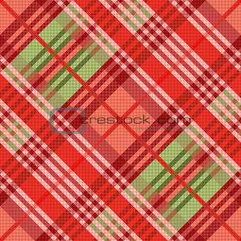 Diagonal seamless pattern mainly in red hues
