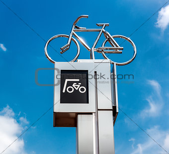 Bicycle parking sign. Eindhoven, Netherlands