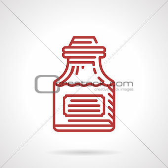 Tattoo ink bottle red line vector icon