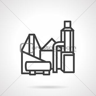 Industrial building flat line vector icon