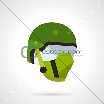 Green sports helmet vector icon