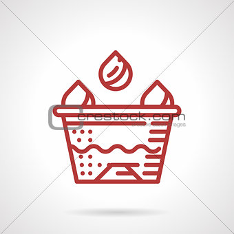 Tattoo ink cup red line vector icon