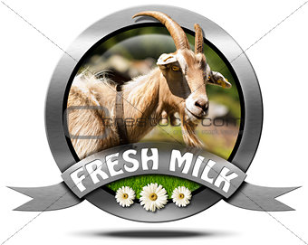 Fresh Milk - Metal Icon with Goat