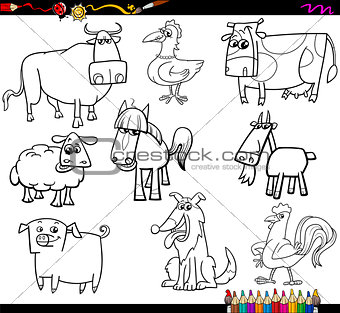 farm animals coloring bookd set