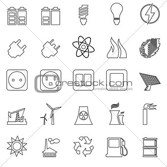 Electricity, Power and Energy Icon Set