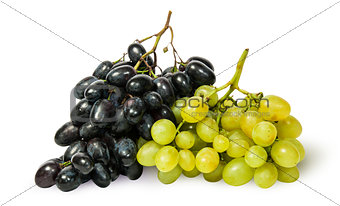 Two bunches of grapes