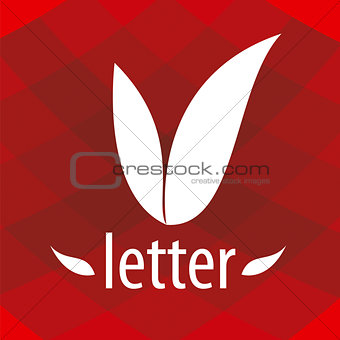 abstract logo V letter in the form of petals