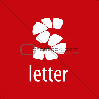 Abstract vector logo letter S on a red background