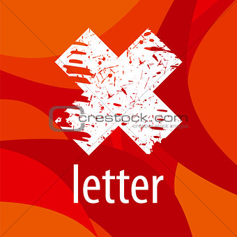 Abstract vector logo letter X on a red background