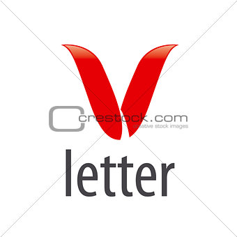 Abstract vector logo red letter V