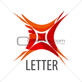 Abstract vector logo red letter X