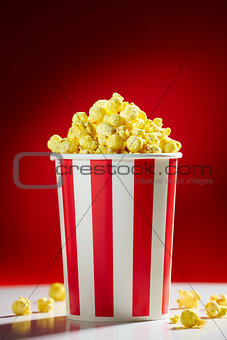 Bowl Filled With Popcorns For Movie Night
