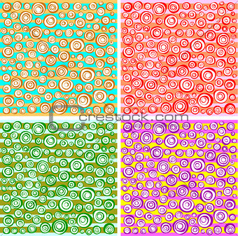 loop spiral concentric circles collection in different color