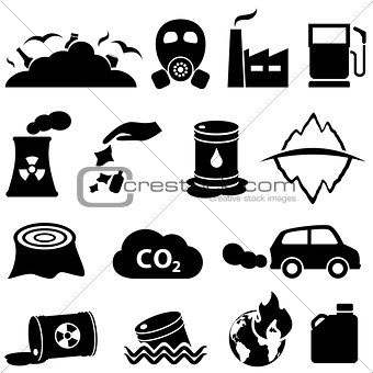 Pollution and environment icons