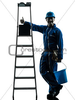 repair man worker thumb up silhouette