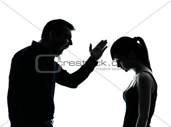 father daughter dispute conflict  silhouette