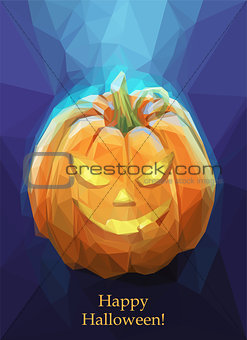 Low poly polygon pumpkin for Halloween