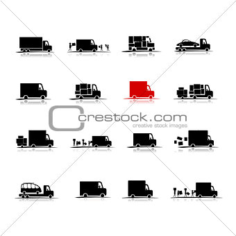 Delivery, set of 16 cars for your design