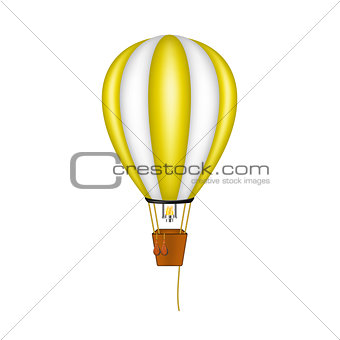 Hot air balloon in orange and white design