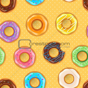 Colorful donuts seamless pattern