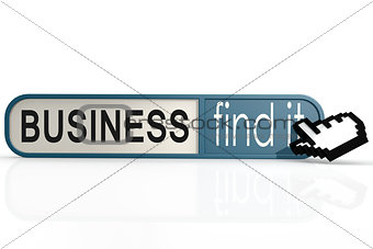 Business word on the blue find it banner