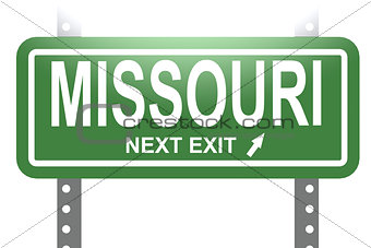 Missouri green sign board isolated