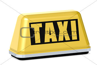 Yellow taxi sign isolated