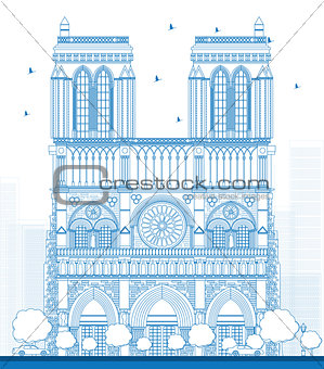 Outline Notre Dame Cathedral - Paris