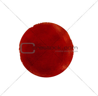 Abstract red watercolor painted circle
