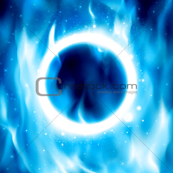 Ring of Fire. Vector Fiery Circle Background