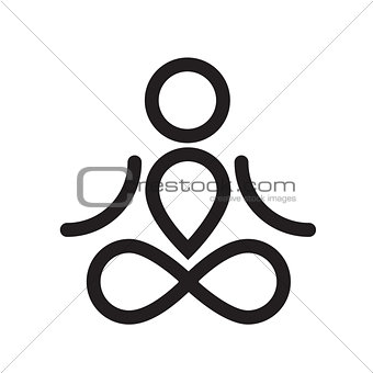 Yogi simple black icon or logo design