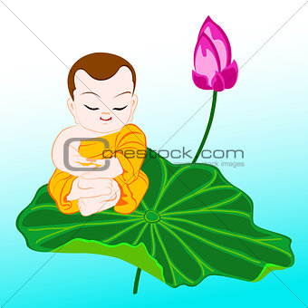 monk on lotus