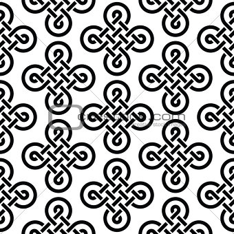 Celtic Irish knots seamless pattern, vector background