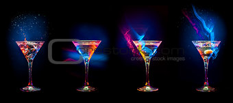 Bright  cocktails in glasses