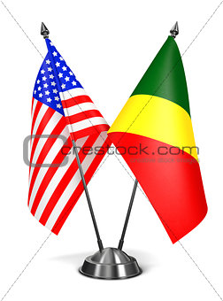 USA and Republic Congo - Miniature Flags.
